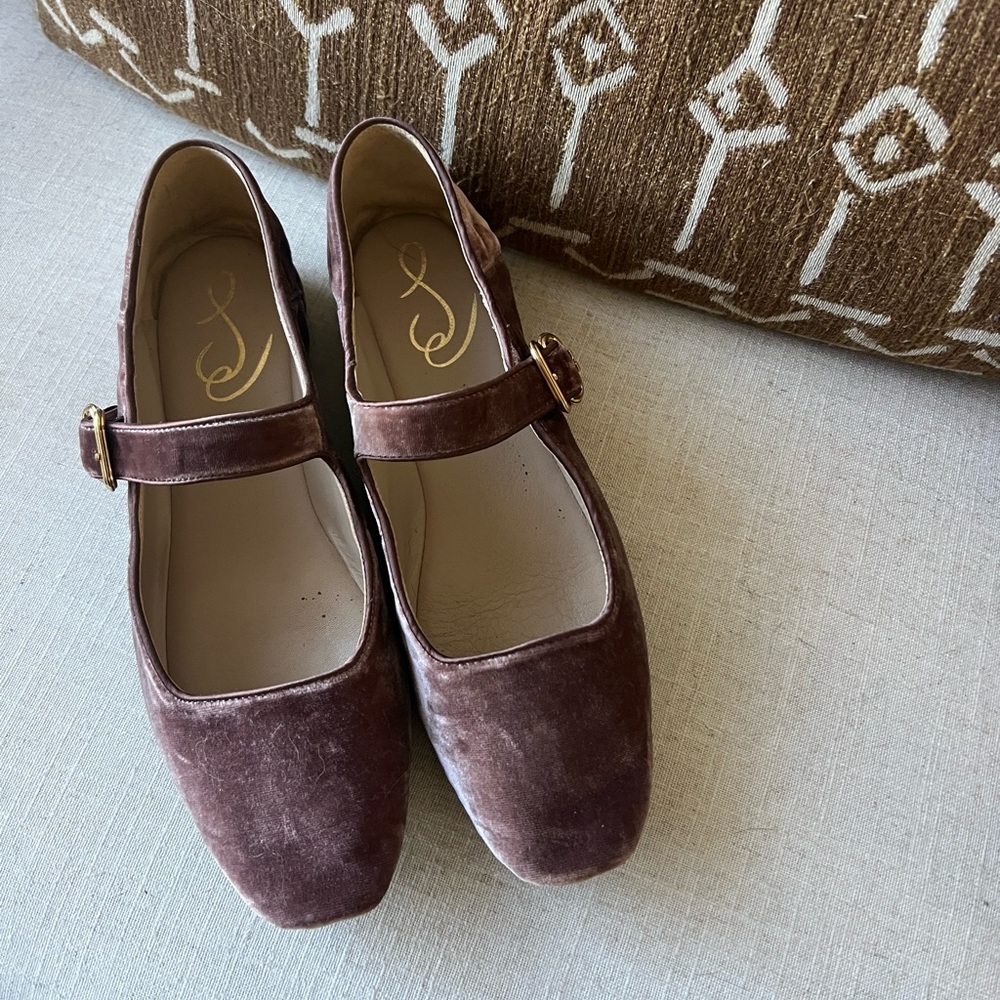Sam Edelman Chocolate Velvet Mary Jane Flats